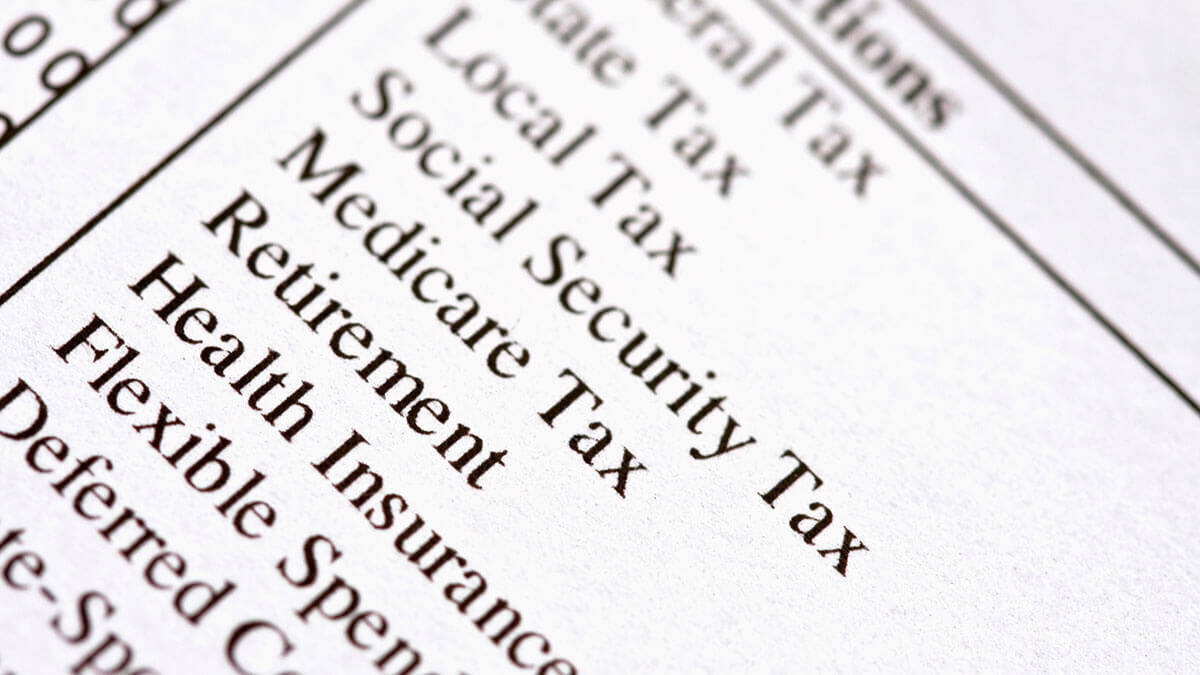 List of payroll taxes and deductions.