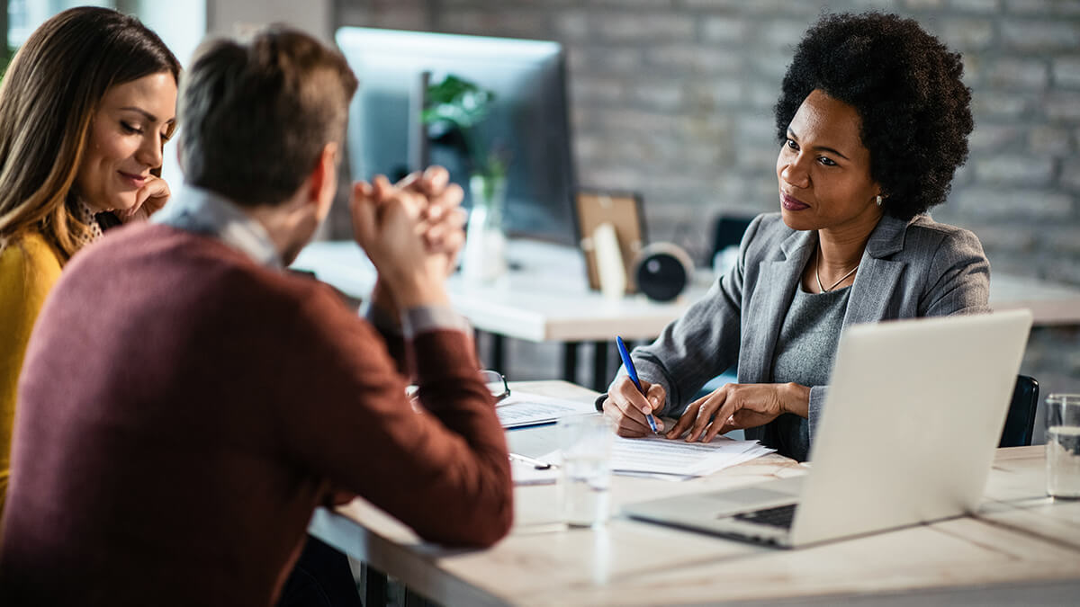 Man and woman apply for an SBA loan.