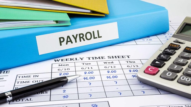 Payroll binder and time sheets.
