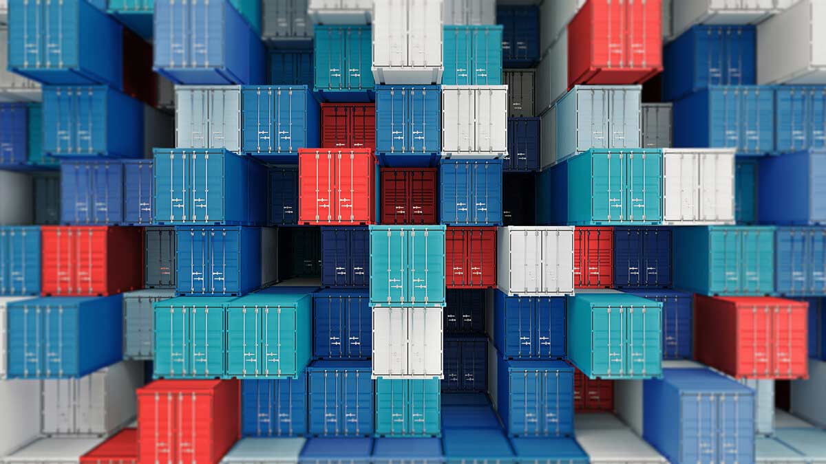 Shipping containers.