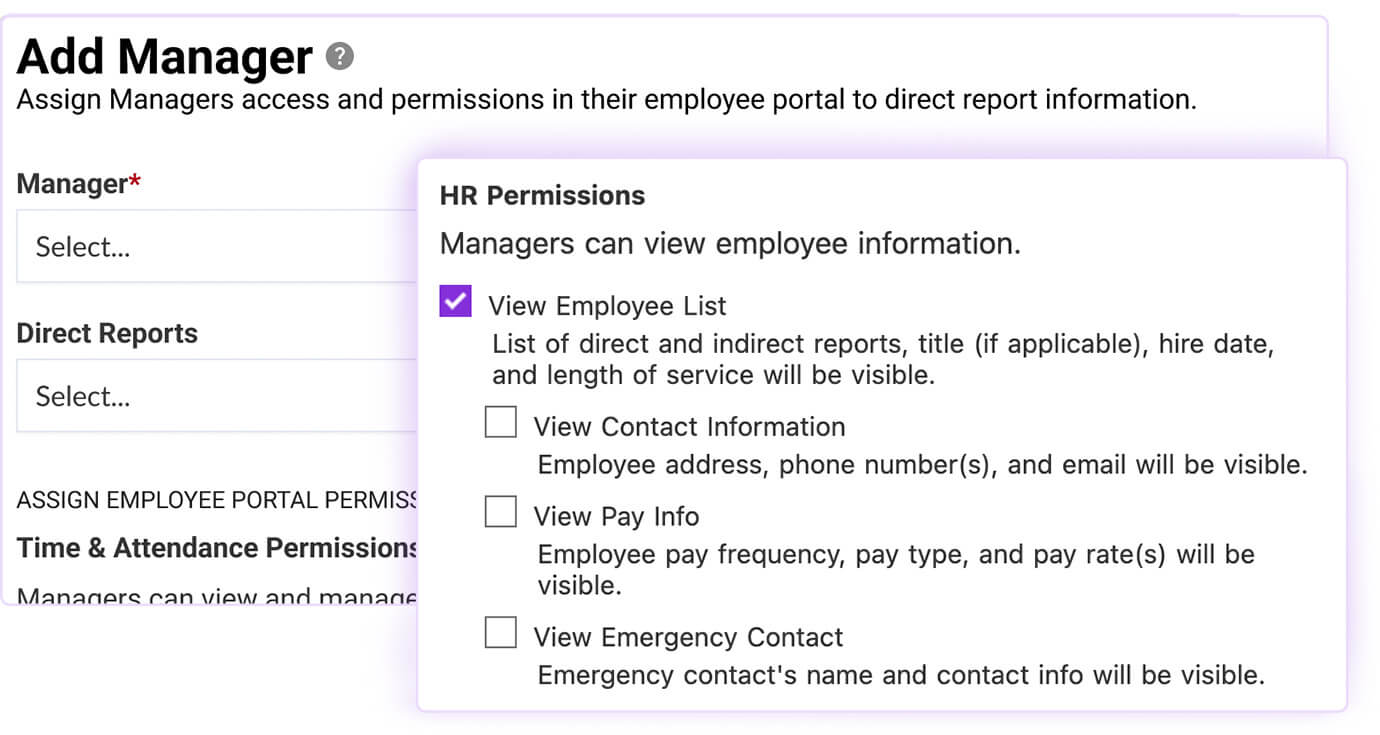 Patriot's Add Manager tool in the HR software add-on.