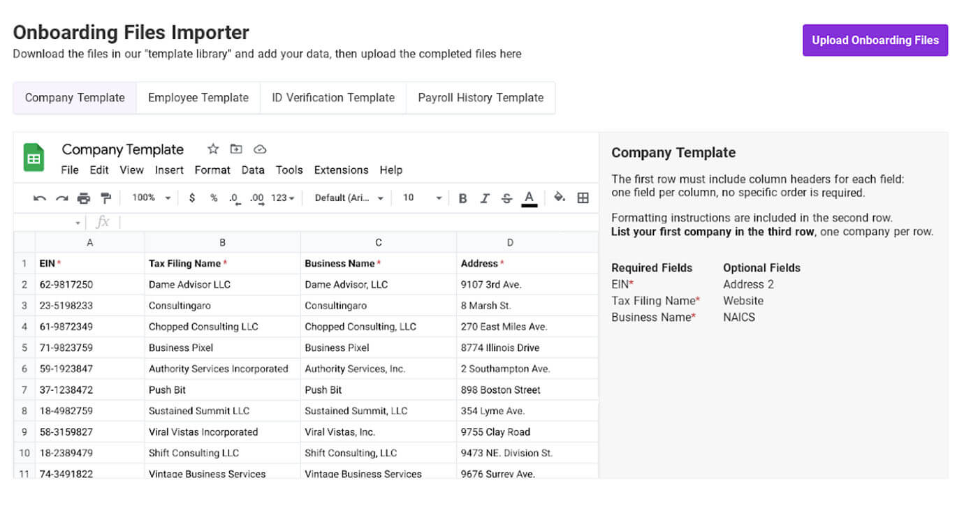 Patriot's Onboarding Files Importer tool for accountants in Patriot's Partner Program.