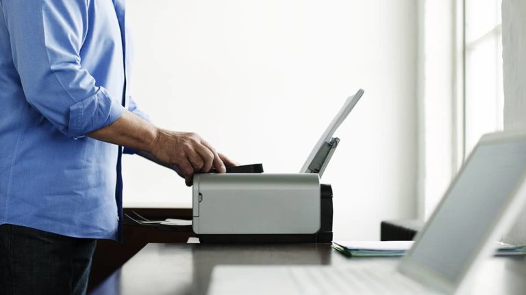 Employer printing payroll checks.