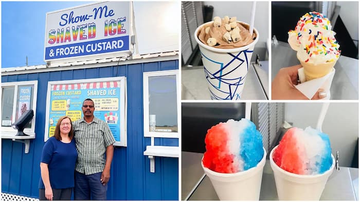 Image of Cardell and Karla McDonald, the co-owners of Show-Me Shaved Ice and some product images