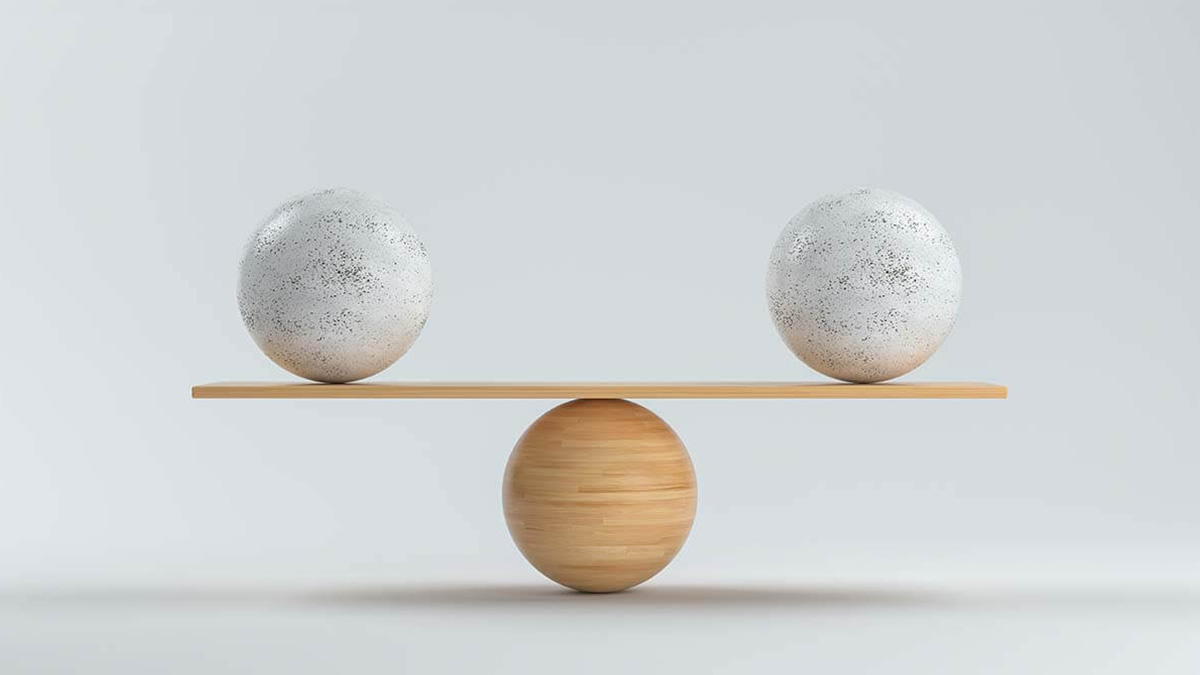 Two orbs balancing.