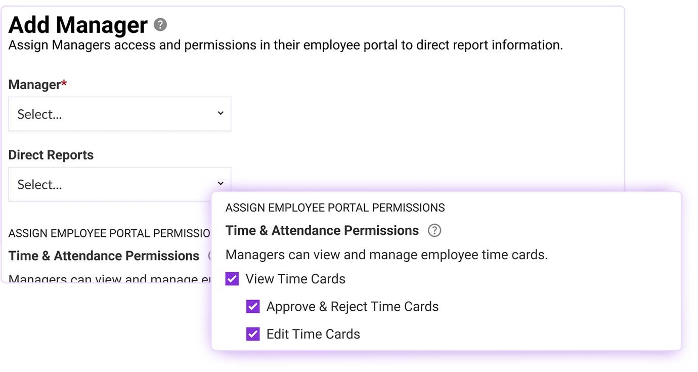 Add Manager tool in Patriot's Time & Attendance software add-on.