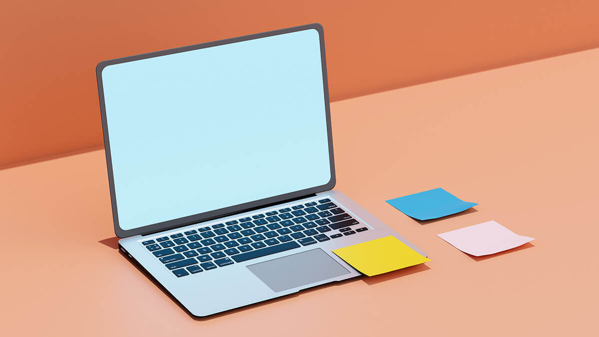 Blank screen on a laptop.