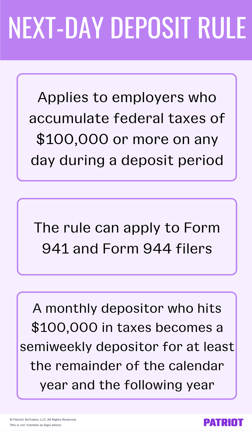 what employers need to know about the next-day deposit rule for taxes
