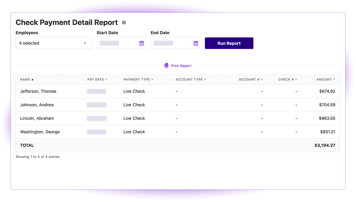 Screenshot of Patriot Software Check/Deposit Payment Detail