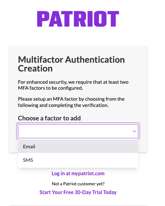 example of patriot mfa