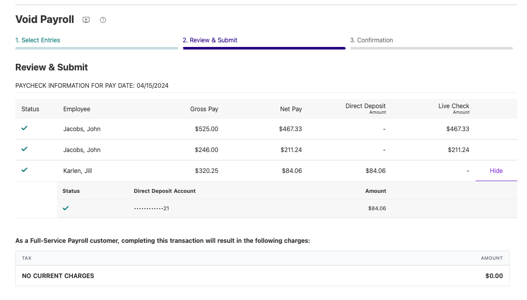 Void payroll in Patriot Software