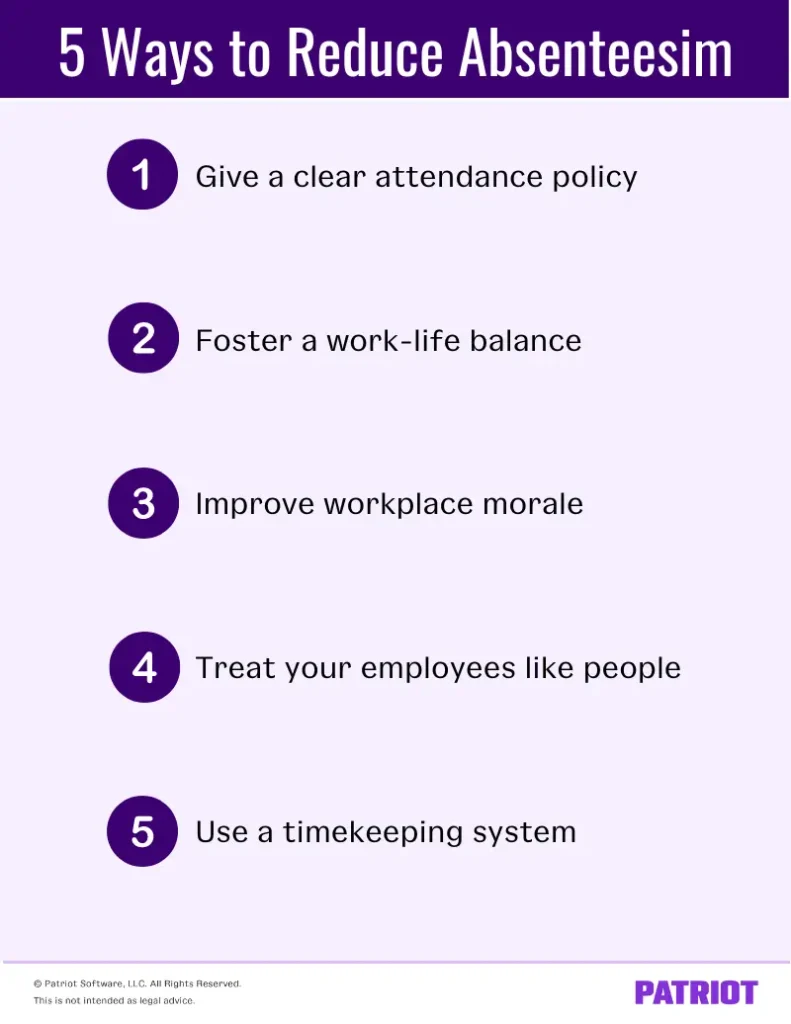 5 ways to reduce absenteeism