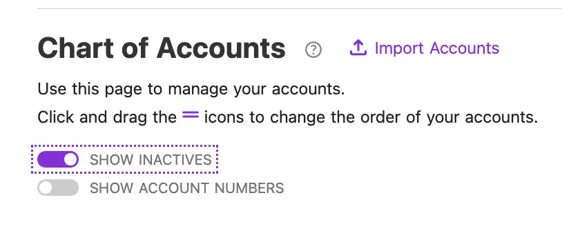 example of show inactives toggle